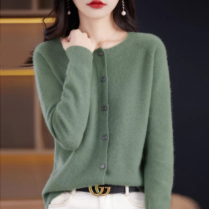 Cardigan En Cachemire Col Rond Pour Femme | Boutonné Devant