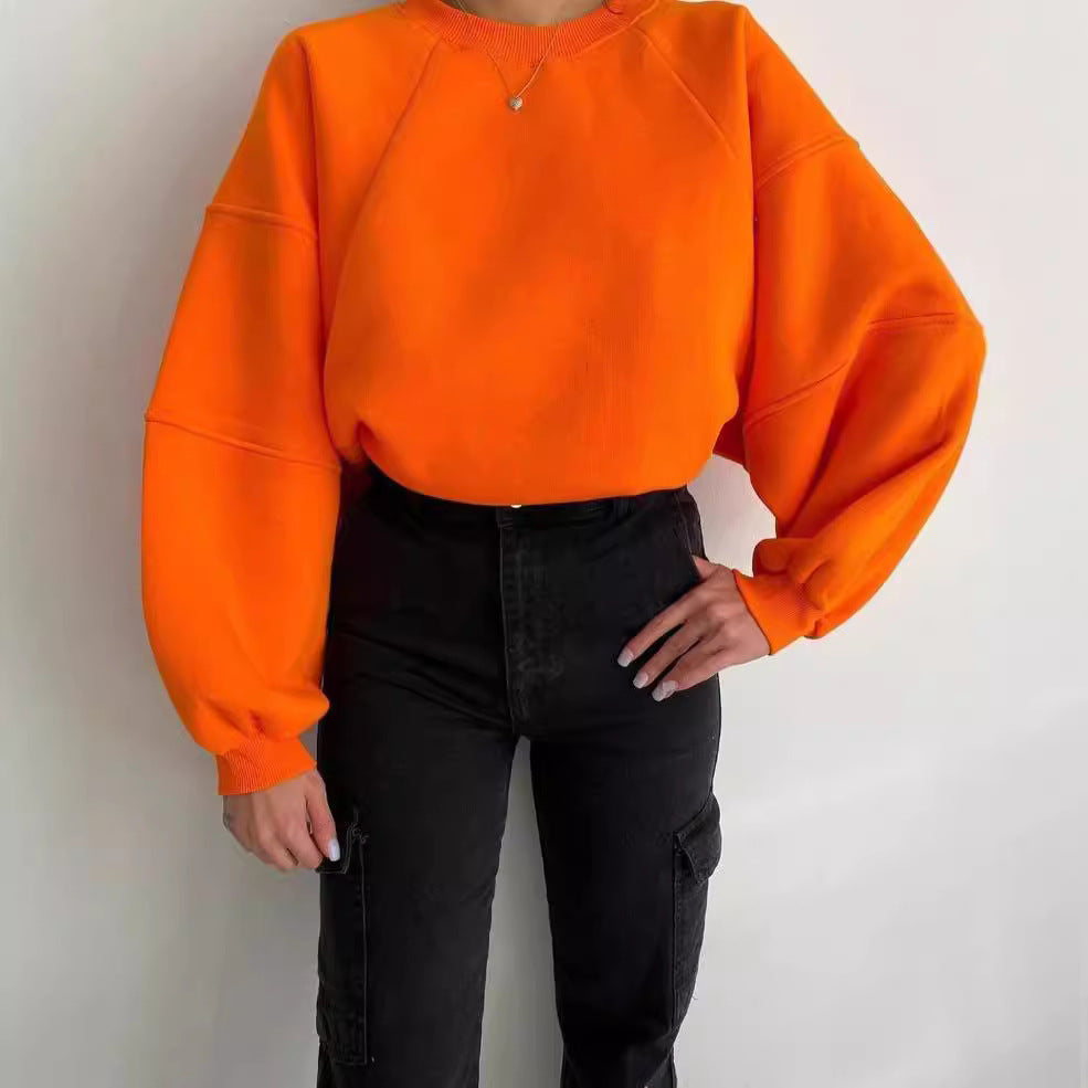 Sweat-shirt Ras Du Cou À Manches Raglan Pour Femme | Surdimensionné