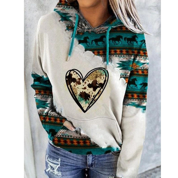 Sweat À Capuche Tendance À Imprimé Tribal Pour Femme | Hiver