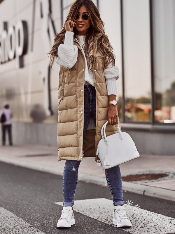 Gilet Long Et Matelassé Pour Femme | Chaud