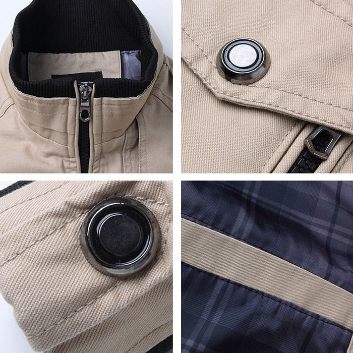 Blouson Aviateur Classique À Col Montant Pour Homme | Multipoches