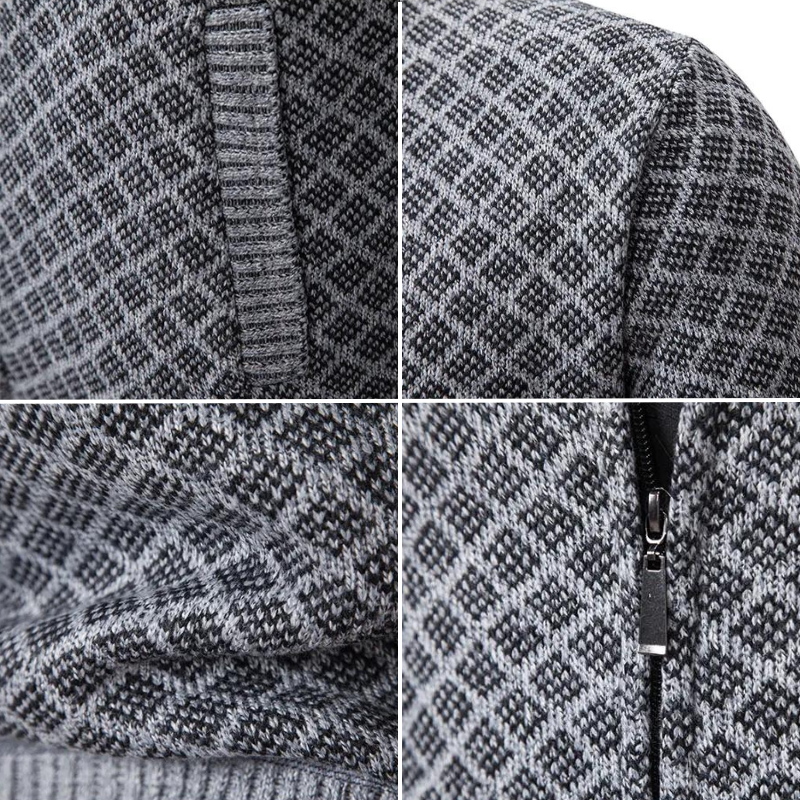 Pull Tricoté À Motif Losanges Pour Homme | Manches Longues