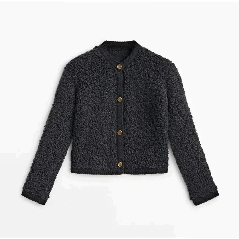 Cardigan Court À Boutons Dorés Pour Femme | Hiver