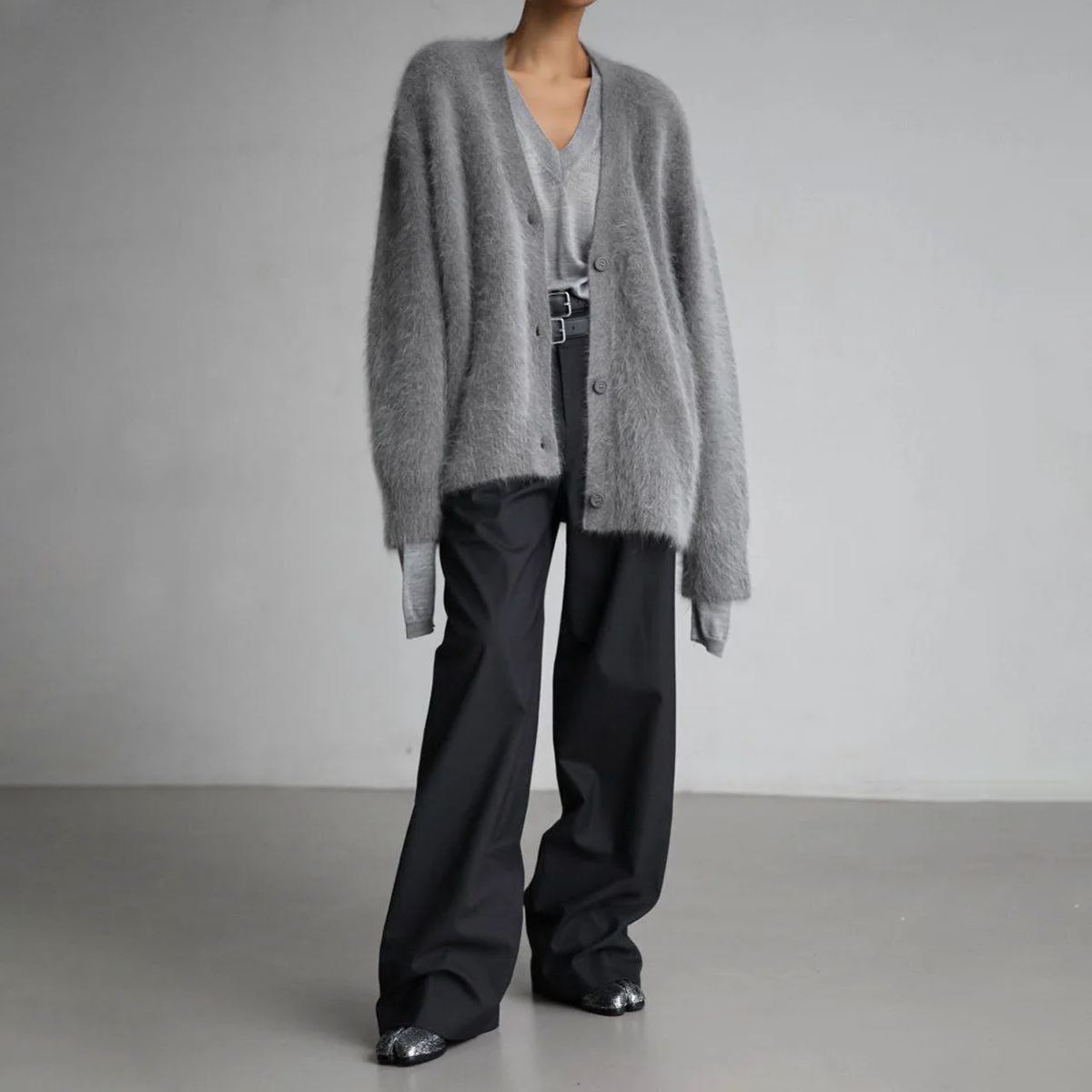 Cardigan D'hiver Oversize En Cachemire À Col En V Pour Femme | Manches Longues