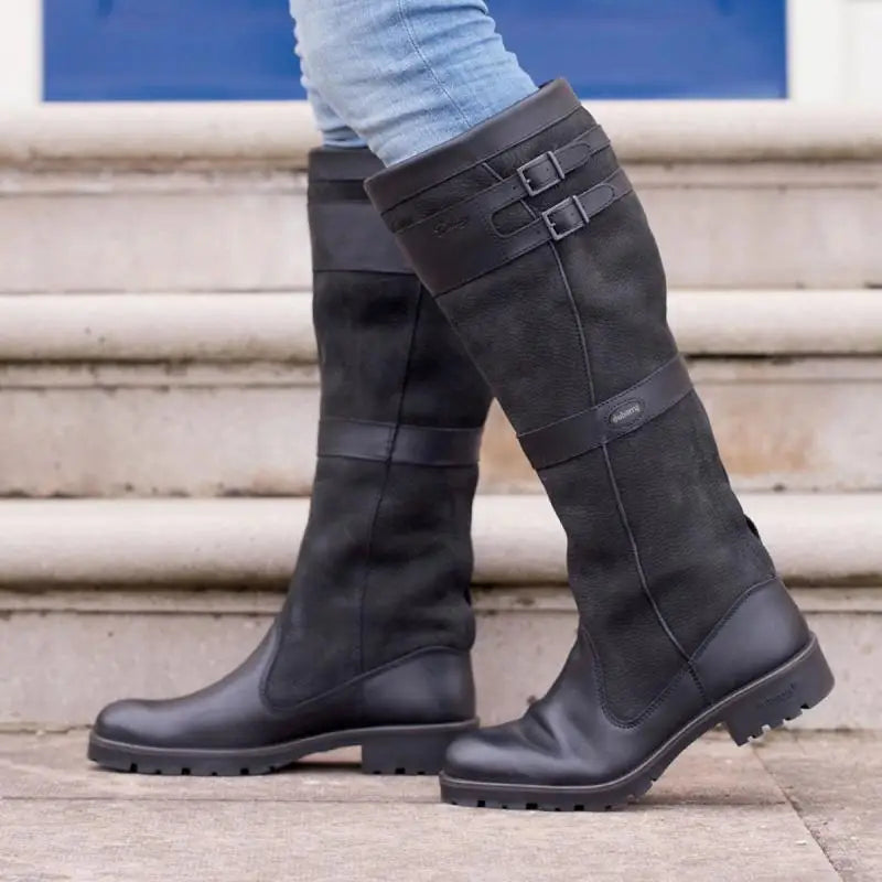 Botas de invierno de cuero para mujer | con hebilla