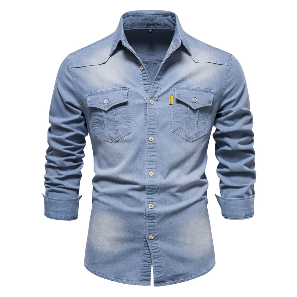 Chemise Homme Décontractée À Manches Longues | Détail Poche