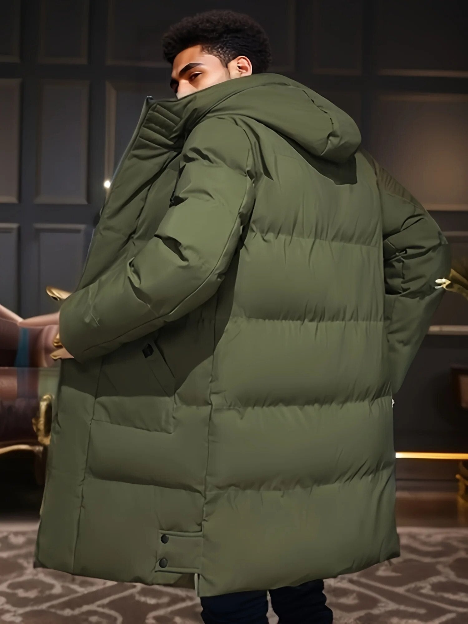 Parka de Invierno Acolchada Para Hombre | Con Capucha