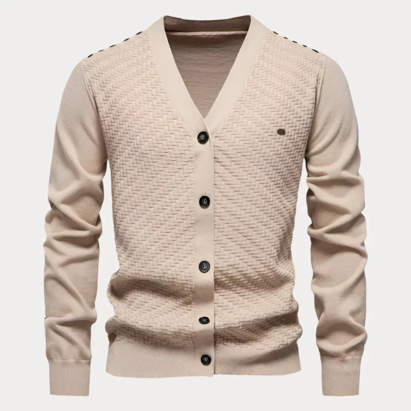 Cardigan Classique Boutonné À Col En V Pour Homme | Manches Longues