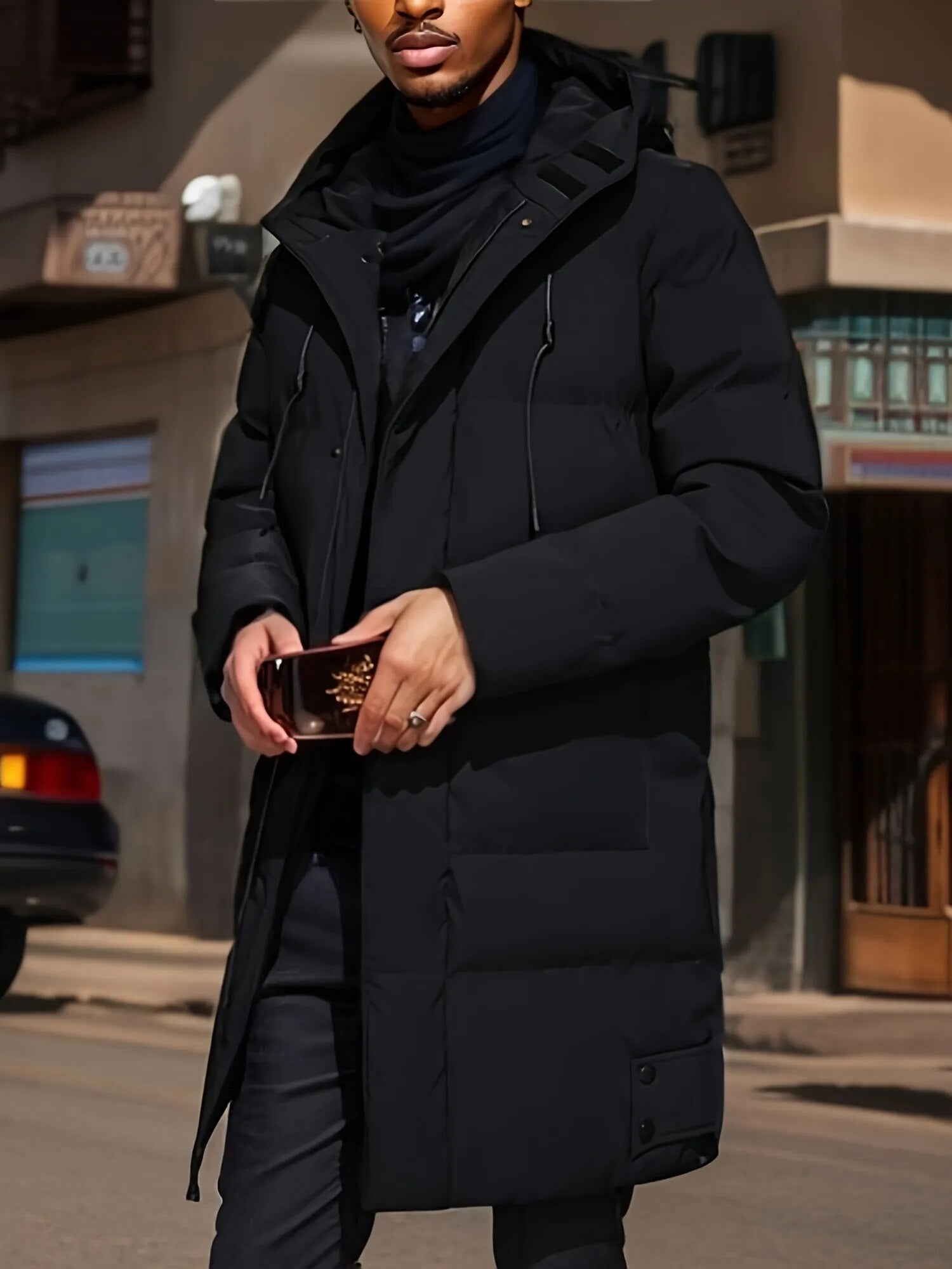 Parka de Invierno Acolchada Para Hombre | Con Capucha