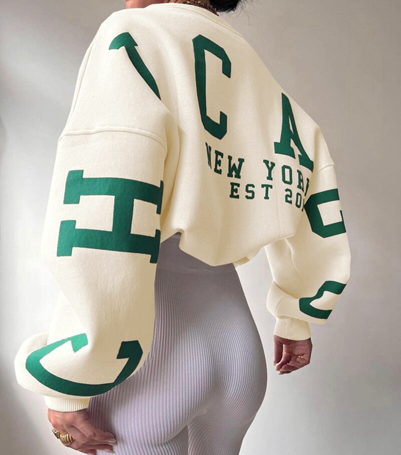 Sweat À Capuche Oversize À Col Rond Pour Femme | Manches Longues