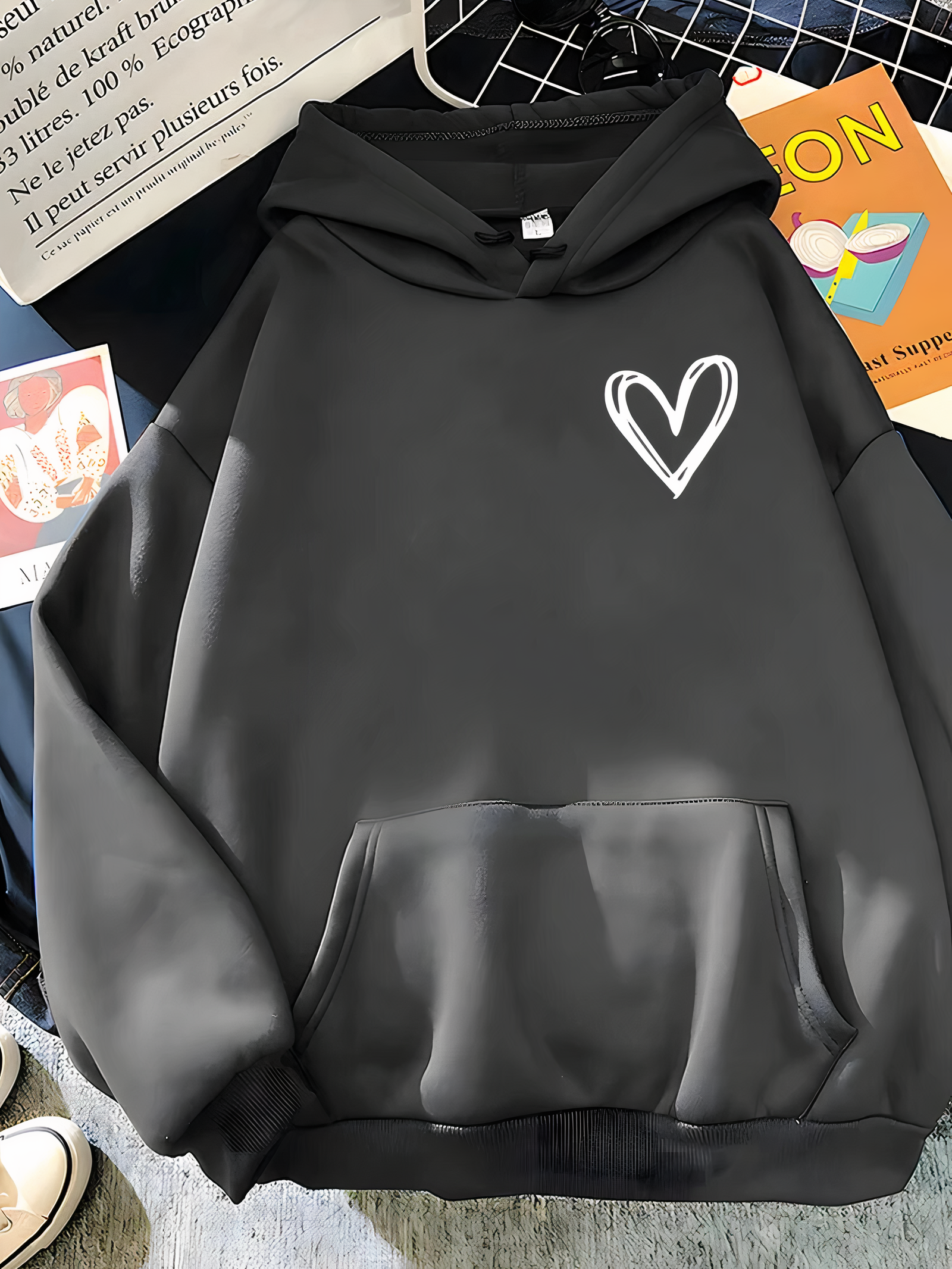 Sweat À Capuche Décontracté À Poche Pour Femme | Coupe Ample