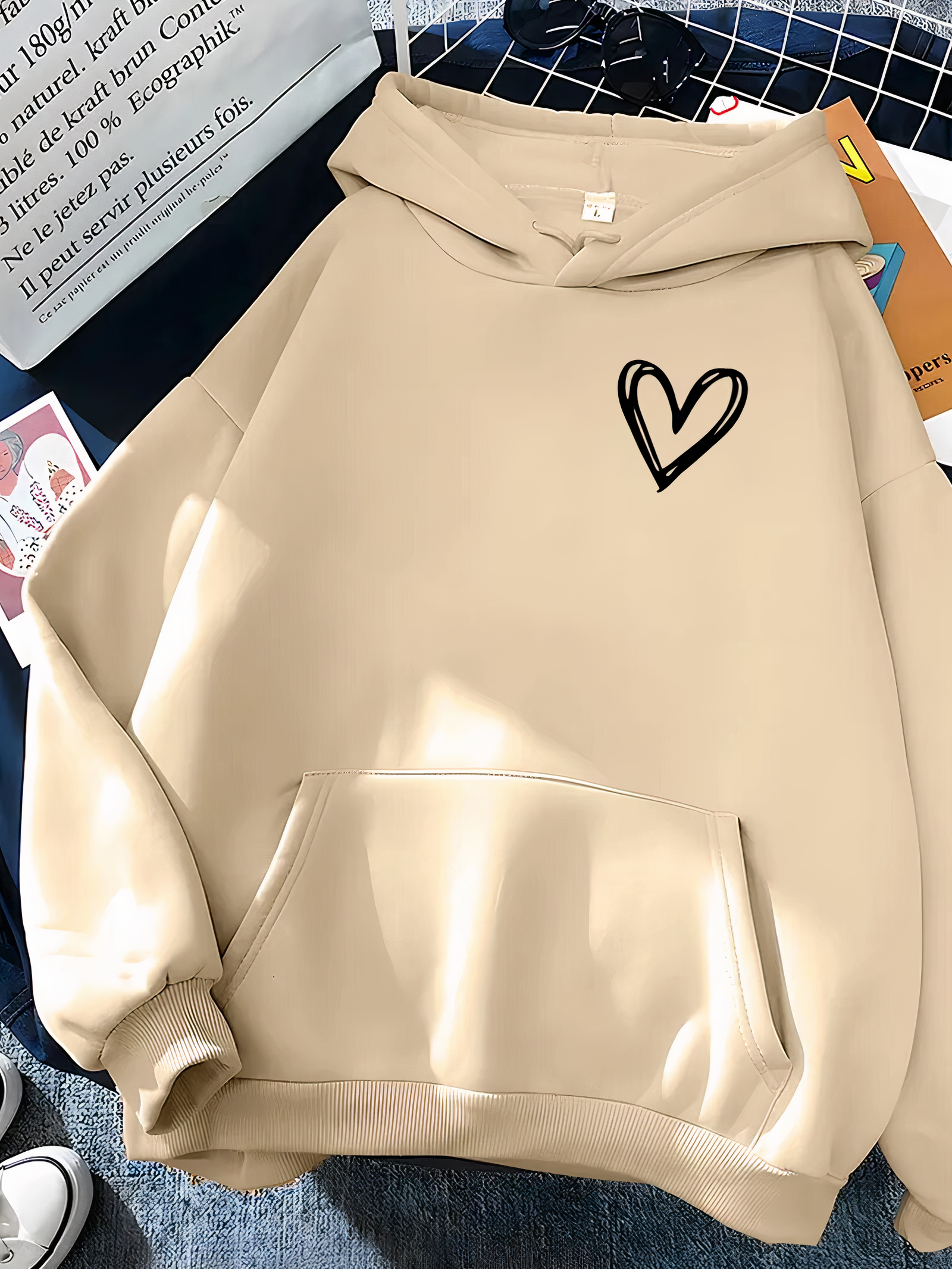 Sweat À Capuche Décontracté À Poche Pour Femme | Coupe Ample