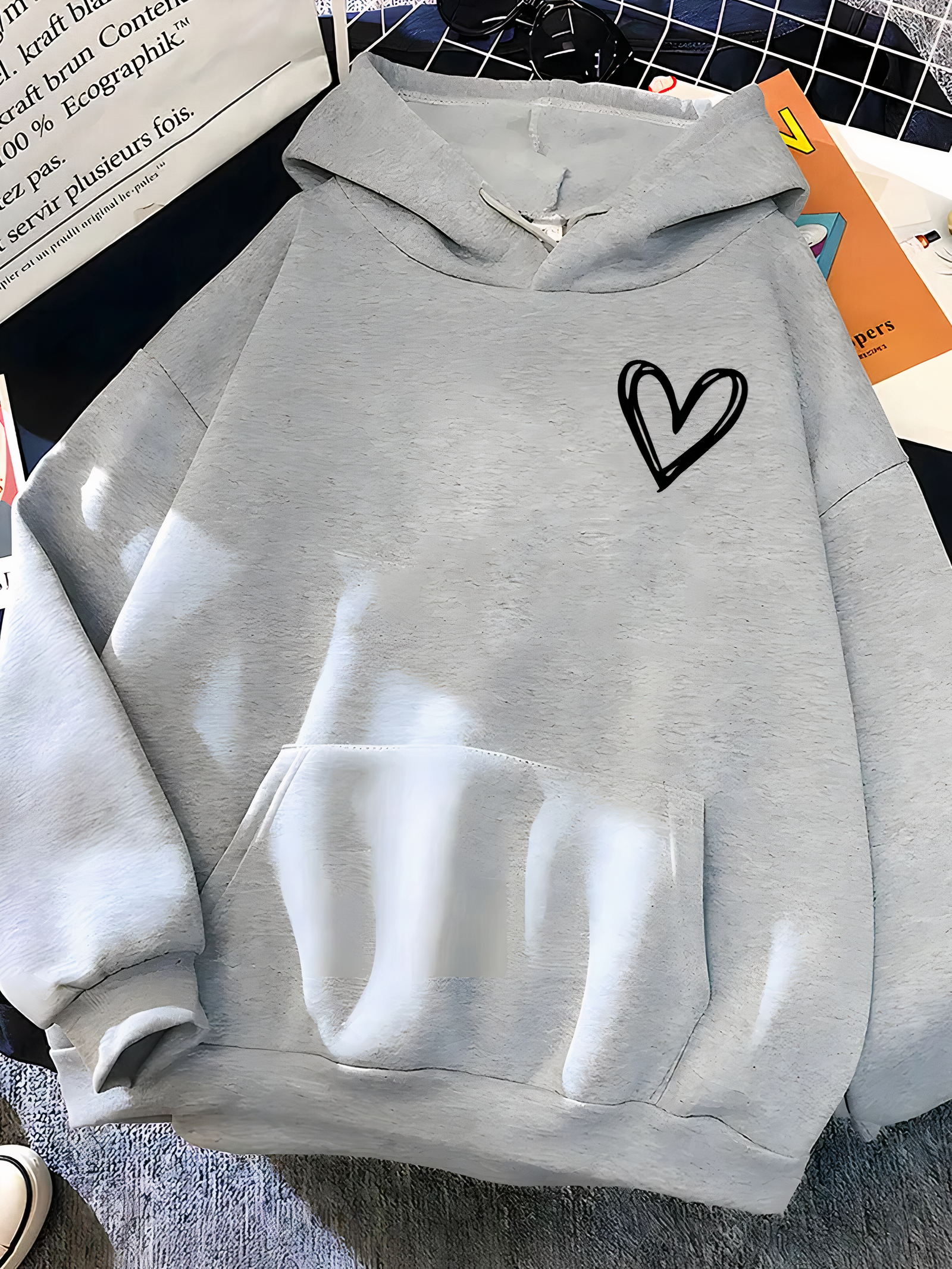 Sweat À Capuche Décontracté À Poche Pour Femme | Coupe Ample