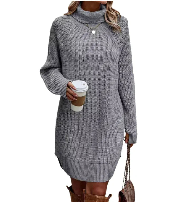 Robe Pull En Maille À Col Montant | Hiver