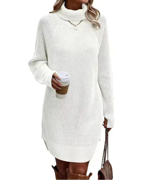 Robe Pull En Maille À Col Montant | Hiver