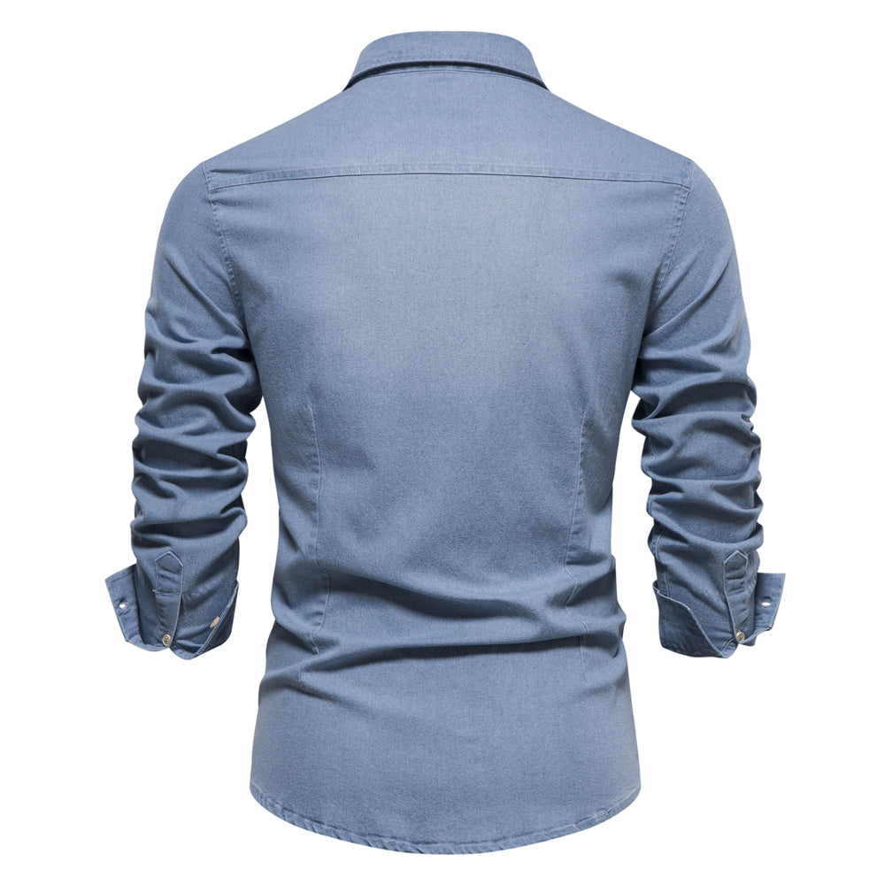 Chemise Homme Décontractée À Manches Longues | Détail Poche
