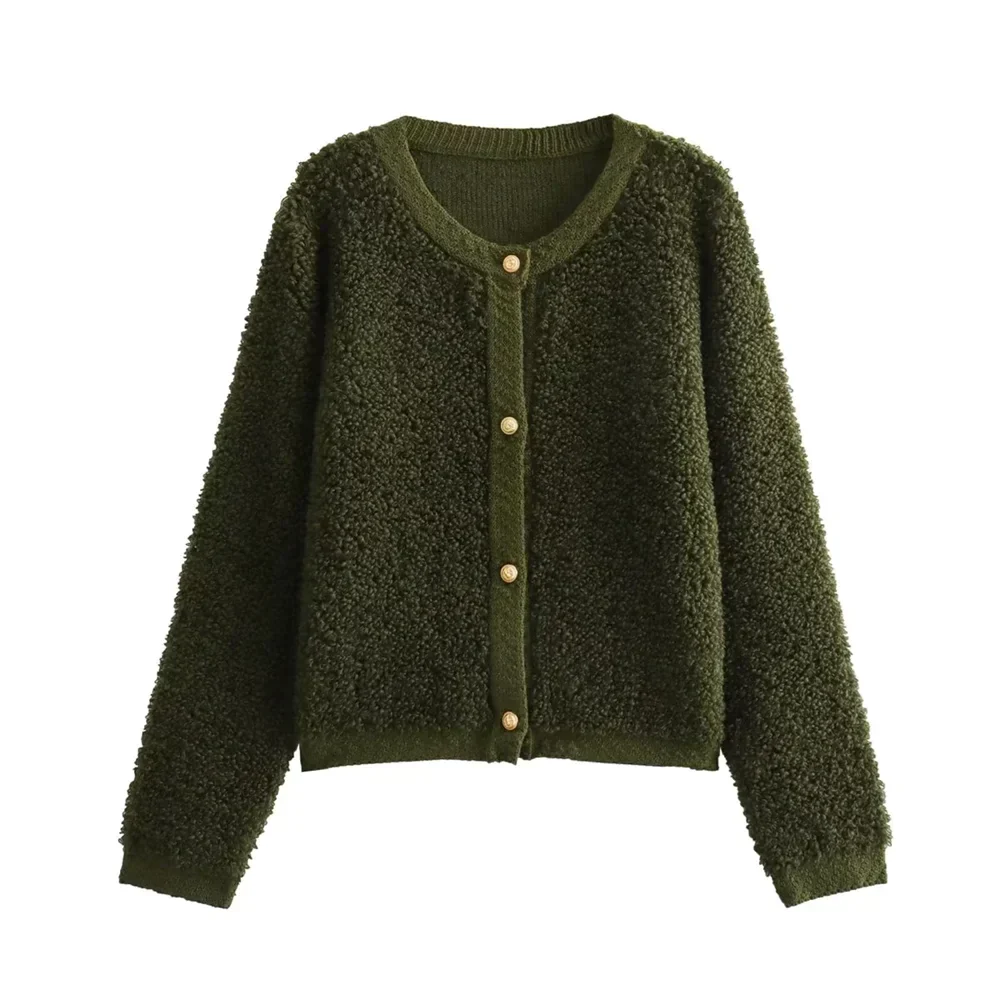 Cardigan Court À Boutons Dorés Pour Femme | Hiver