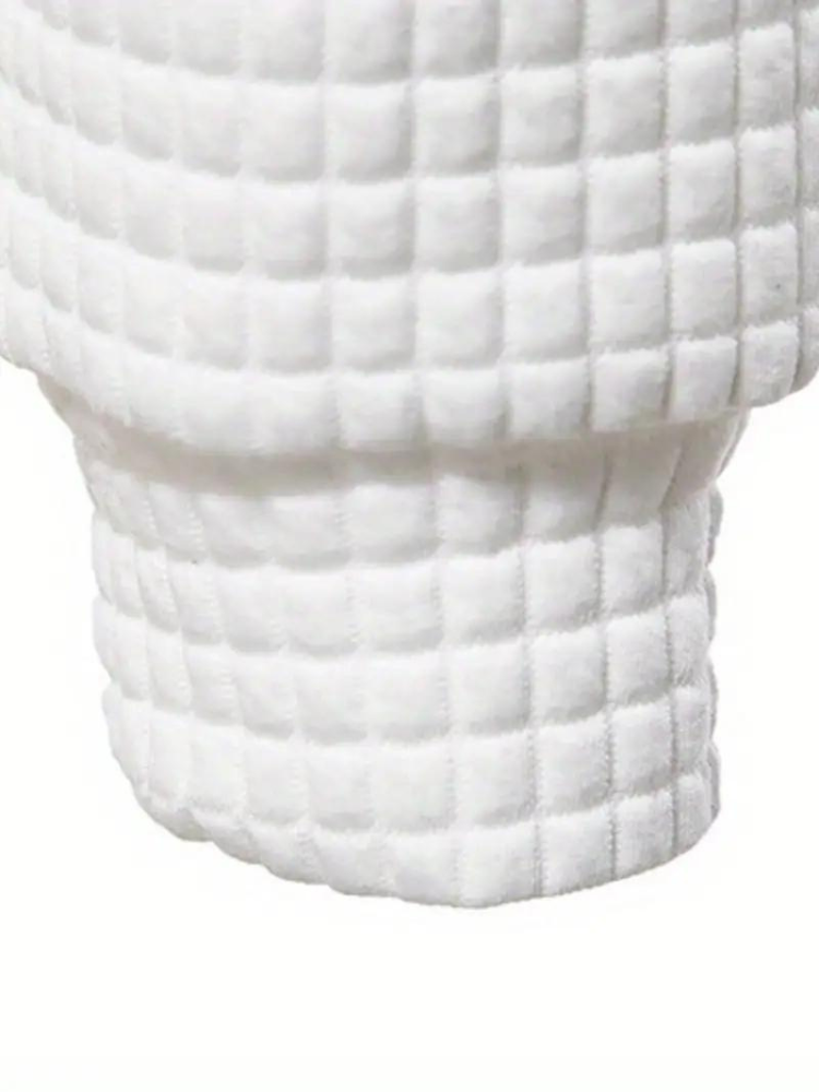 Sweat À Capuche Décontracté En Tricot Gaufré Pour Homme | Automne