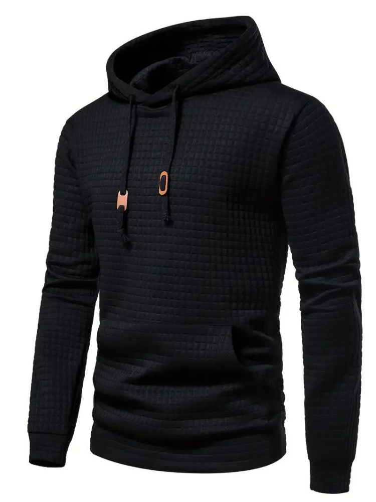 Sweat À Capuche Décontracté En Tricot Gaufré Pour Homme | Automne