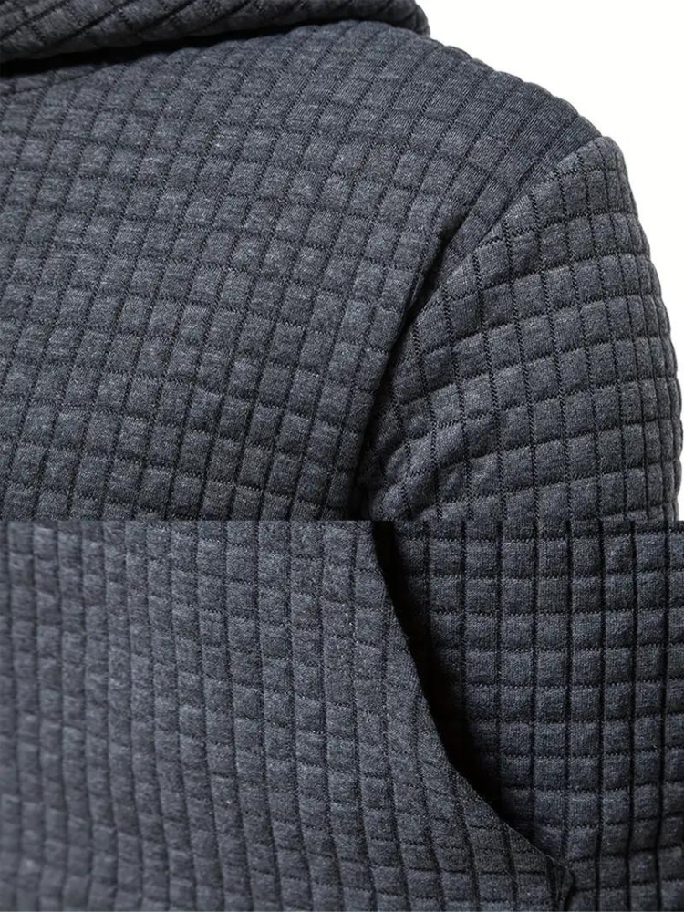Sweat À Capuche Décontracté En Tricot Gaufré Pour Homme | Automne