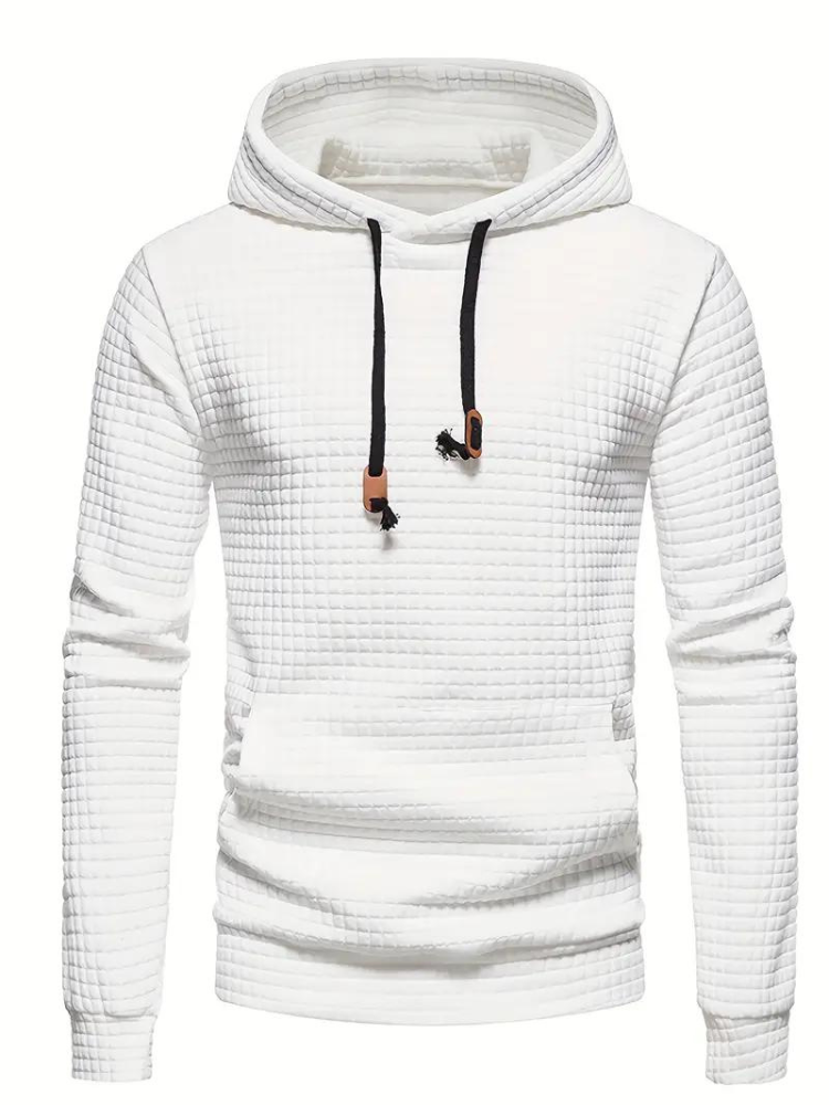 Sweat À Capuche Décontracté En Tricot Gaufré Pour Homme | Automne