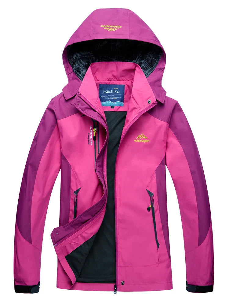 Manteau De Pluie Avec Poches Zippées Pour Femmes | Bicolore