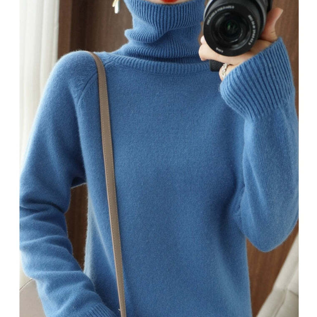 Pull D’Hiver En Cachemire À Col Roulé Pour Femme | Manches Longues