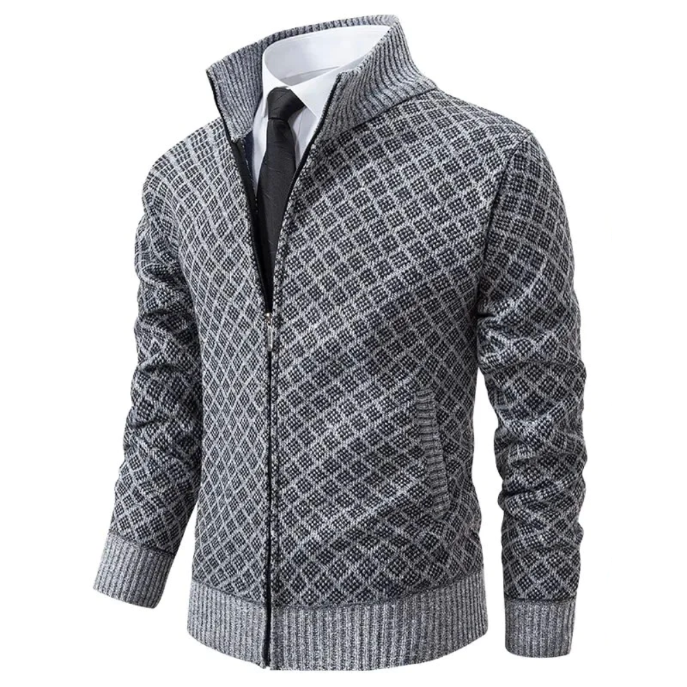 Pull Tricoté À Motif Losanges Pour Homme | Manches Longues