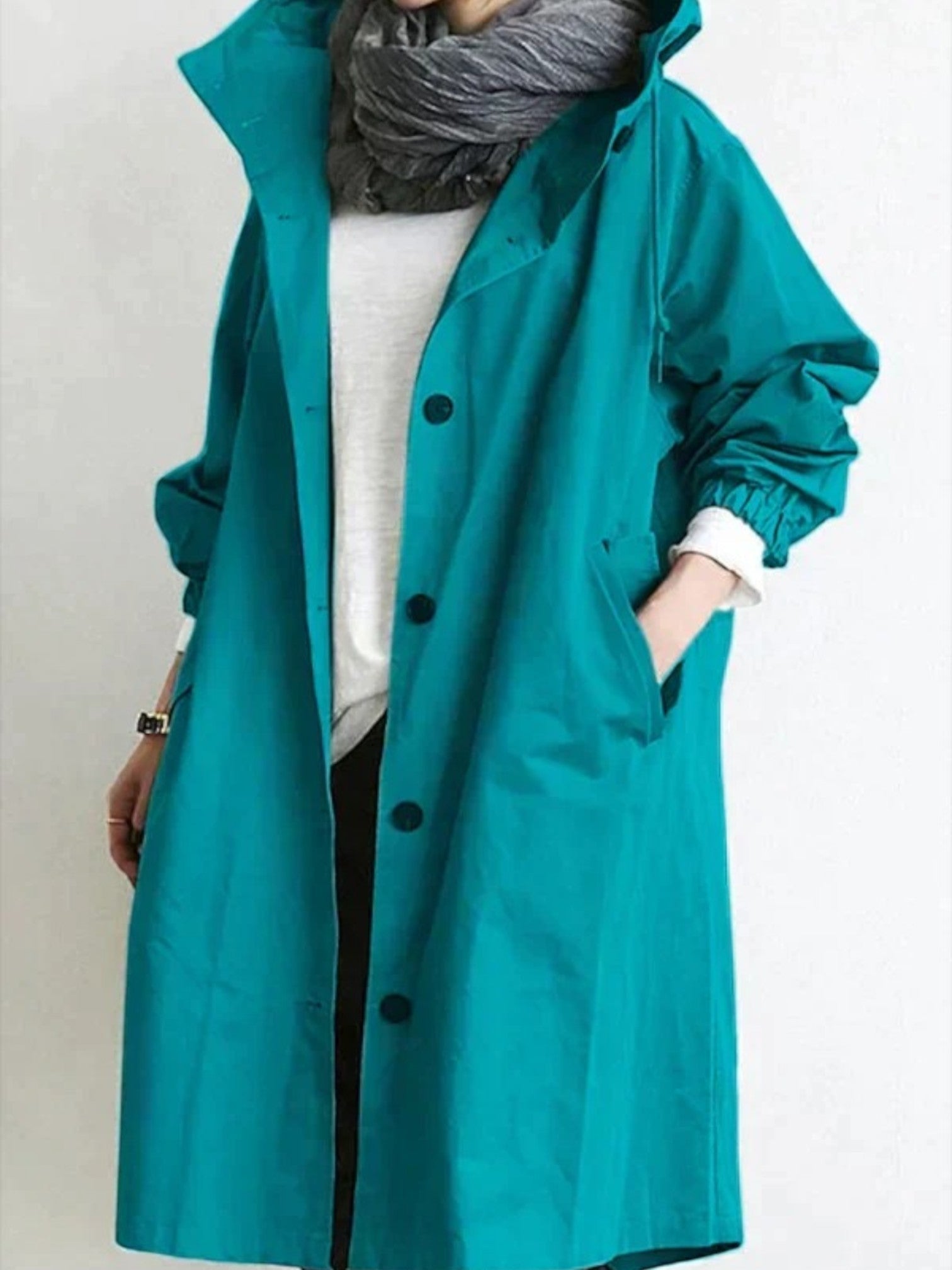 Trench-coat Pour Femmes Avec Capuche Réglable