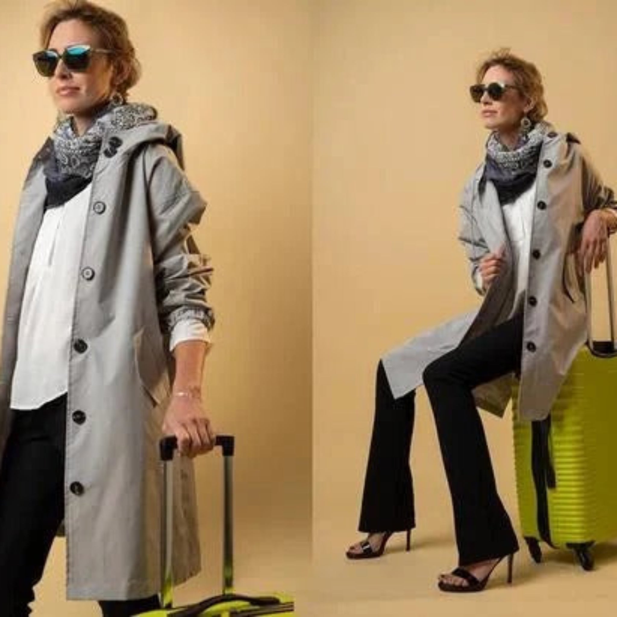 Trench-coat Pour Femmes Avec Capuche Réglable