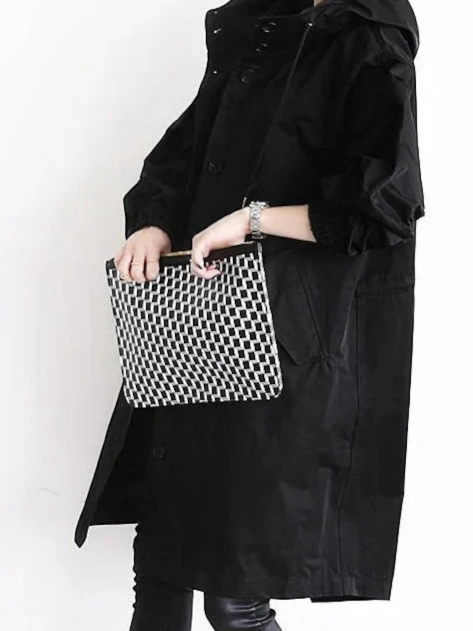 Trench-coat Pour Femmes Avec Capuche Réglable