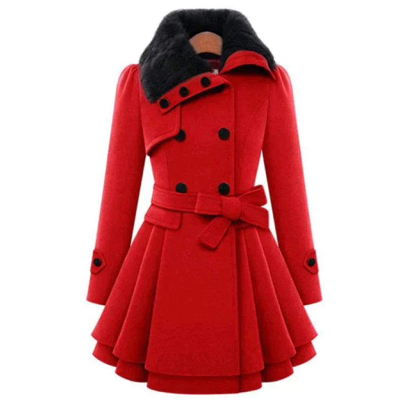 Trench Femme Avec Ceinture | Détail Fourrure