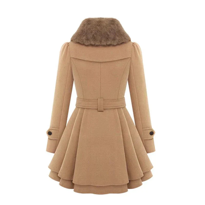 Trench Femme Avec Ceinture | Détail Fourrure