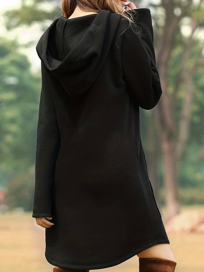 Robe À Capuche Et Manches Longues Pour Femme | Décontractée