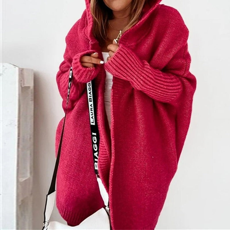 Cardigan Long Tendance À Capuche Pour Femme | Hiver
