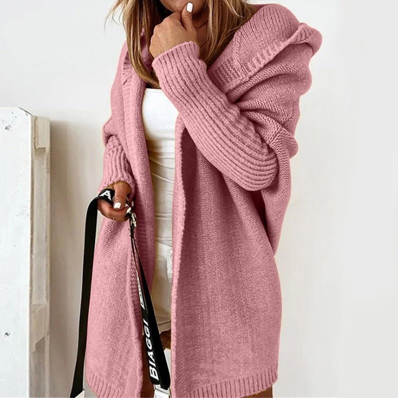 Cardigan Long Tendance À Capuche Pour Femme | Hiver