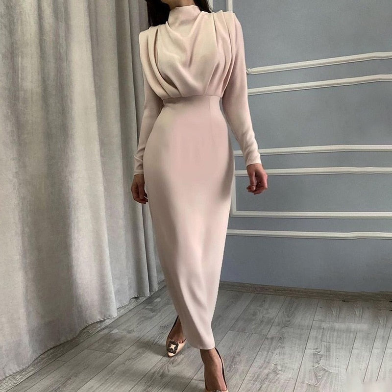 Robe De Soirée Moderne À Manches Longues Pour Femme | Maxi