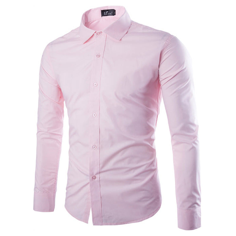 Chemise Noire Unie Slim-Fit Pour Homme | Formelle