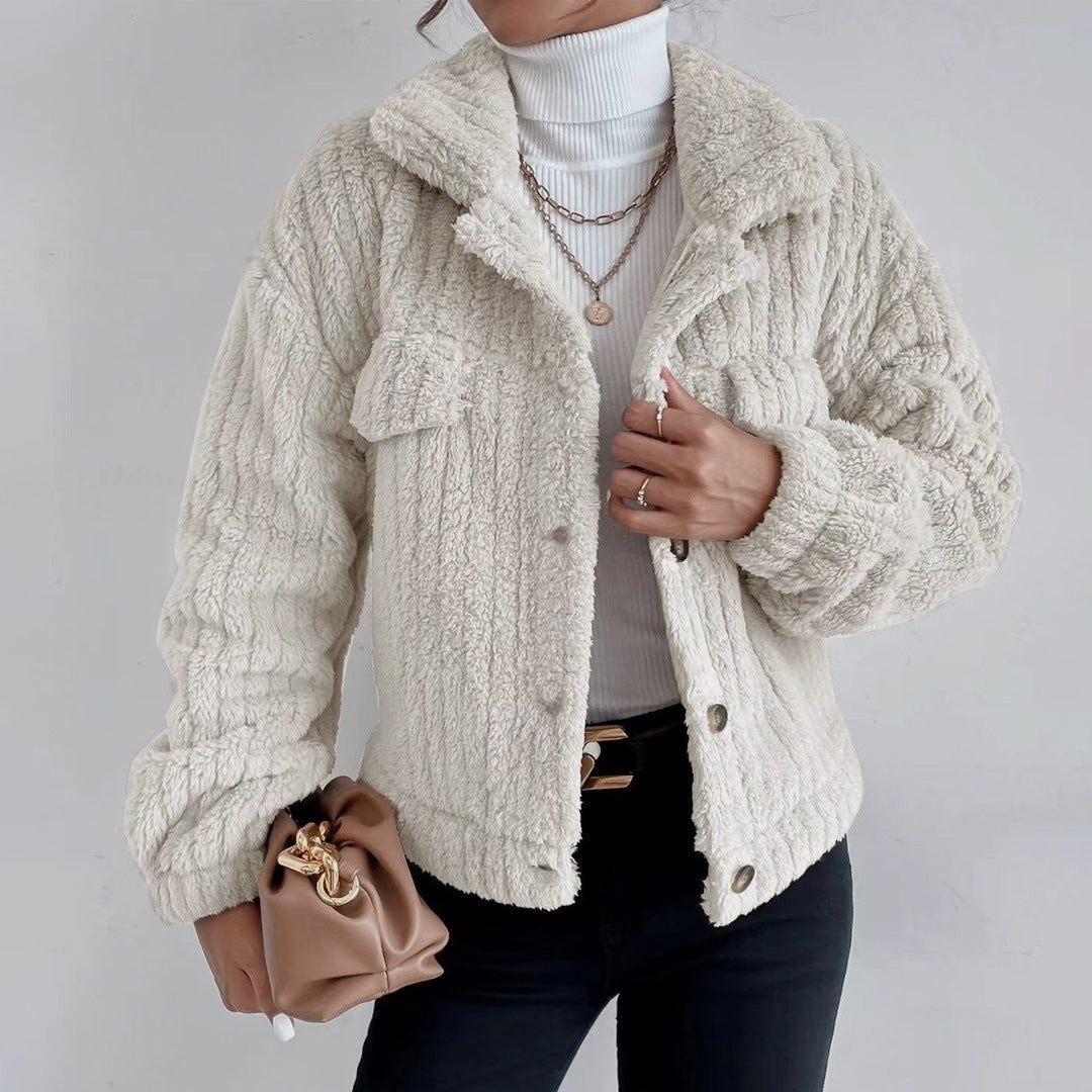 Veste Courte En Peluche Pour Femme | Hiver