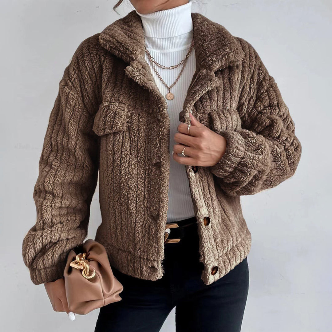 Veste Courte En Peluche Pour Femme | Hiver