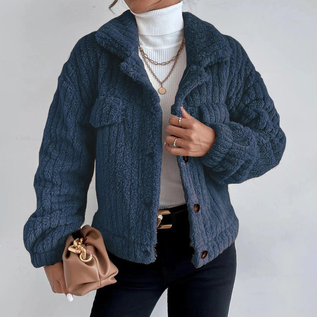 Veste Courte En Peluche Pour Femme | Hiver