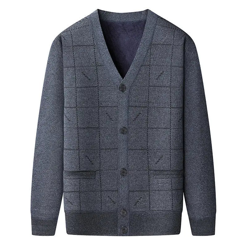 Cardigan Boutonné En Tricot À Col En V Pour Homme | Manches Longues