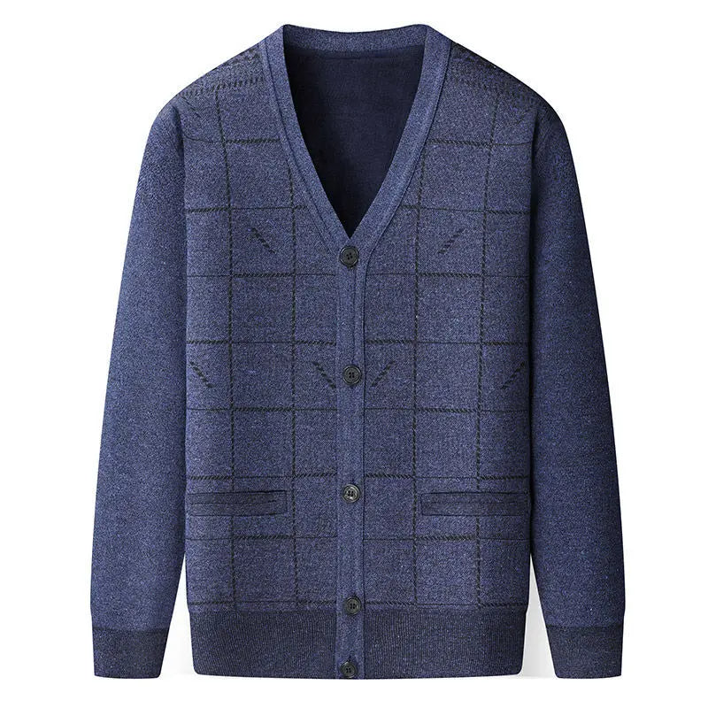 Cardigan Boutonné En Tricot À Col En V Pour Homme | Manches Longues