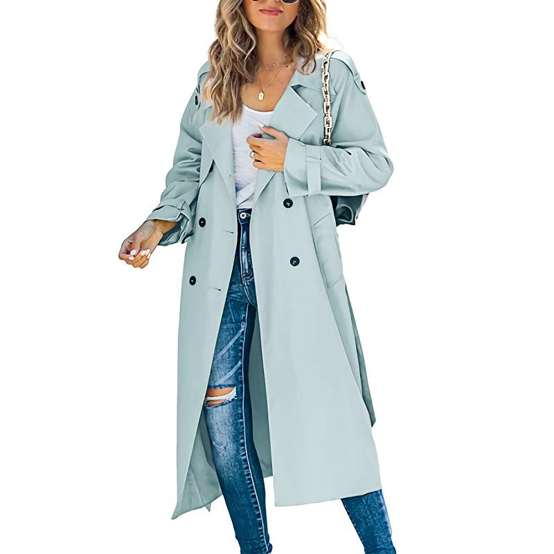 Manteau Trench Long Avec Poignets Ajustables Pour Femmes | Hiver