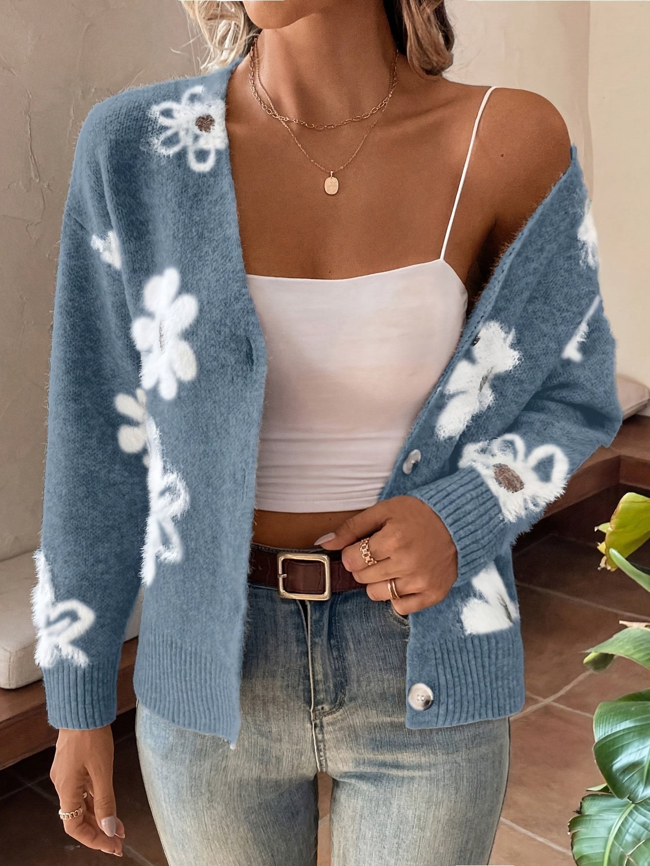 Cardigan Col V Femme | Manches Longues