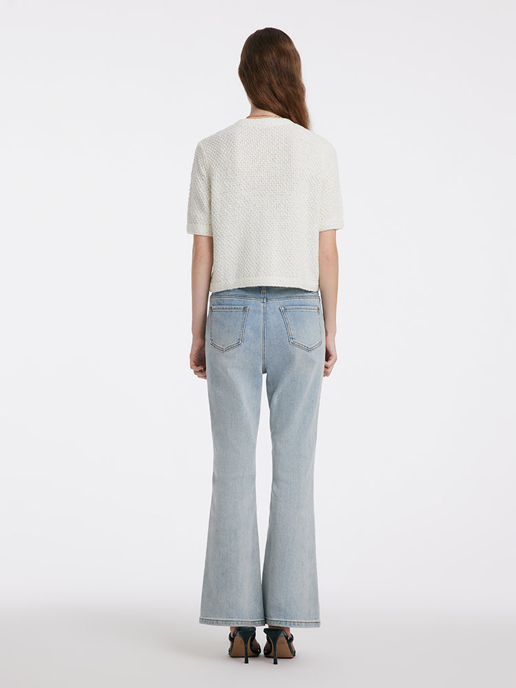 Cardigan Décontracté À Boutons Pour Femme | Manches Courtes