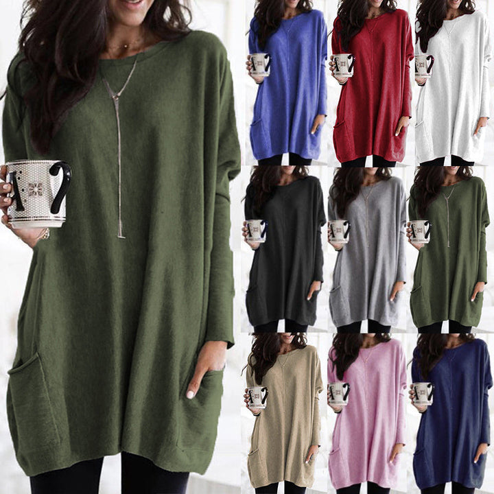 Pull Tunique Oversize Avec Poches Pour Femme | Hiver