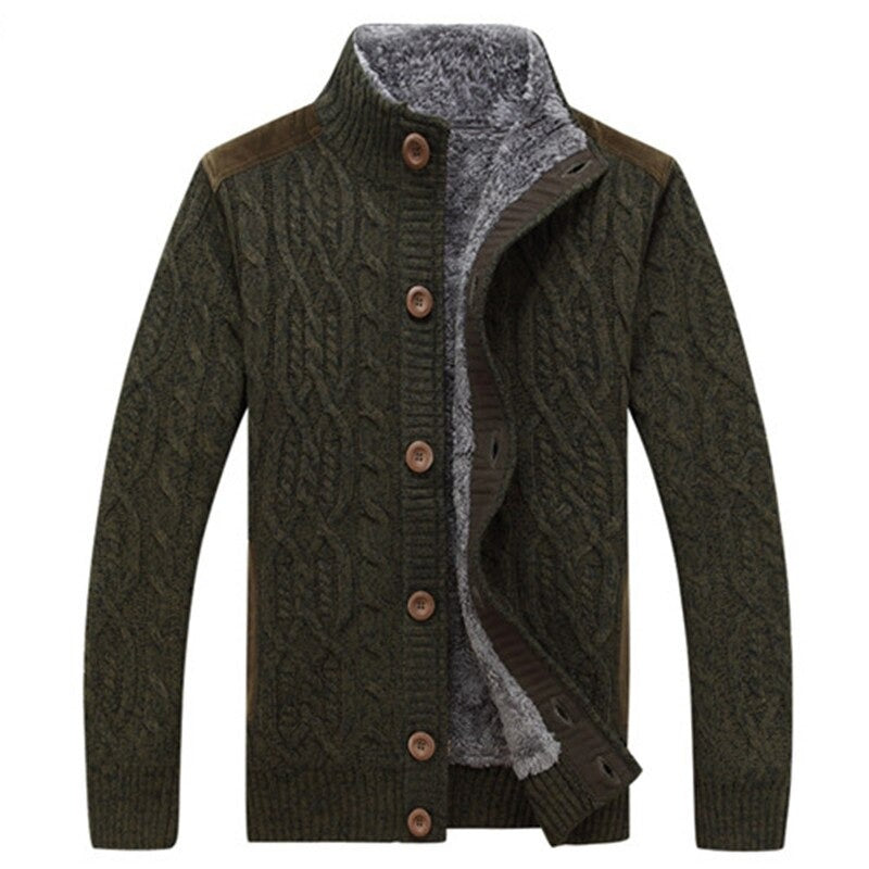 Cardigan En Tricot Avec Doublure En Peluche Pour Homme | Hiver