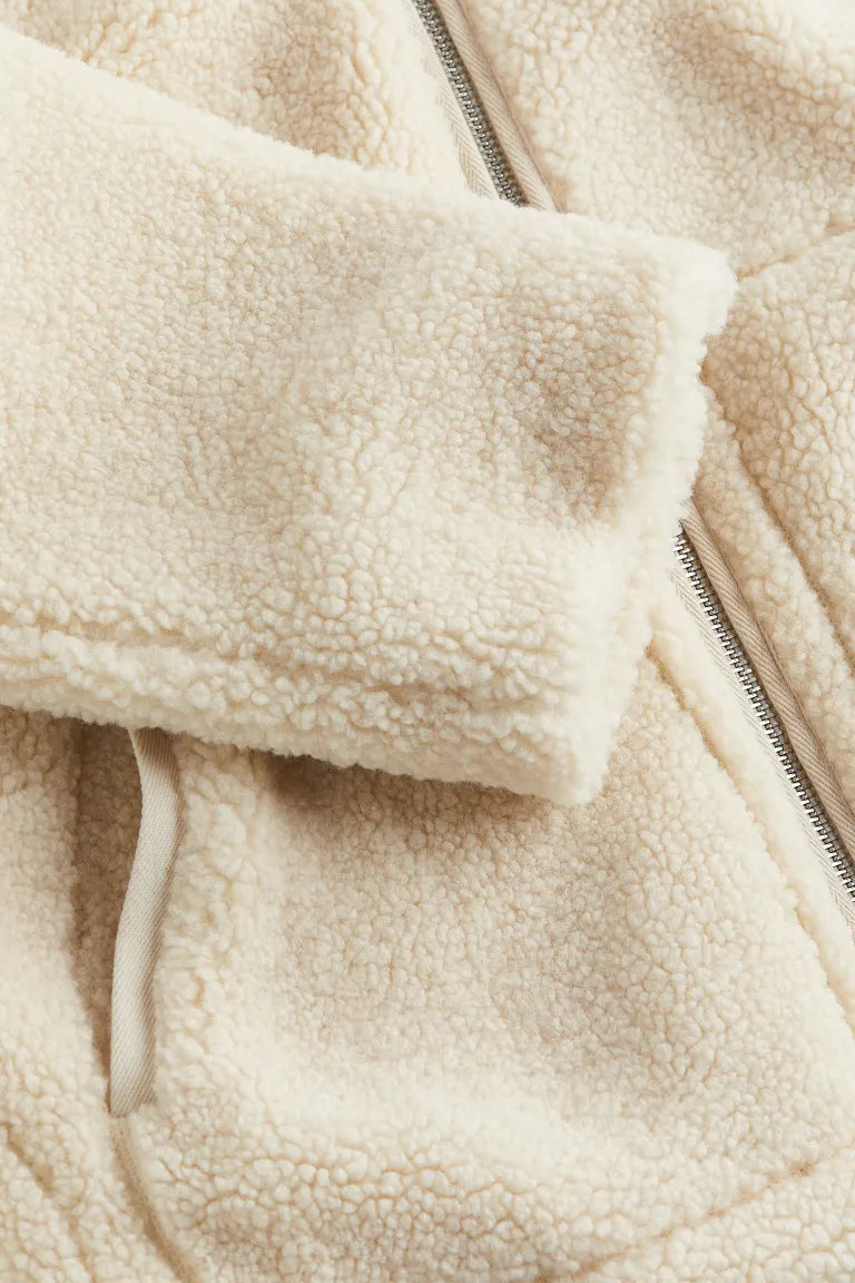 Manteau En Peluche À Col Montant Pour Femme | Hiver