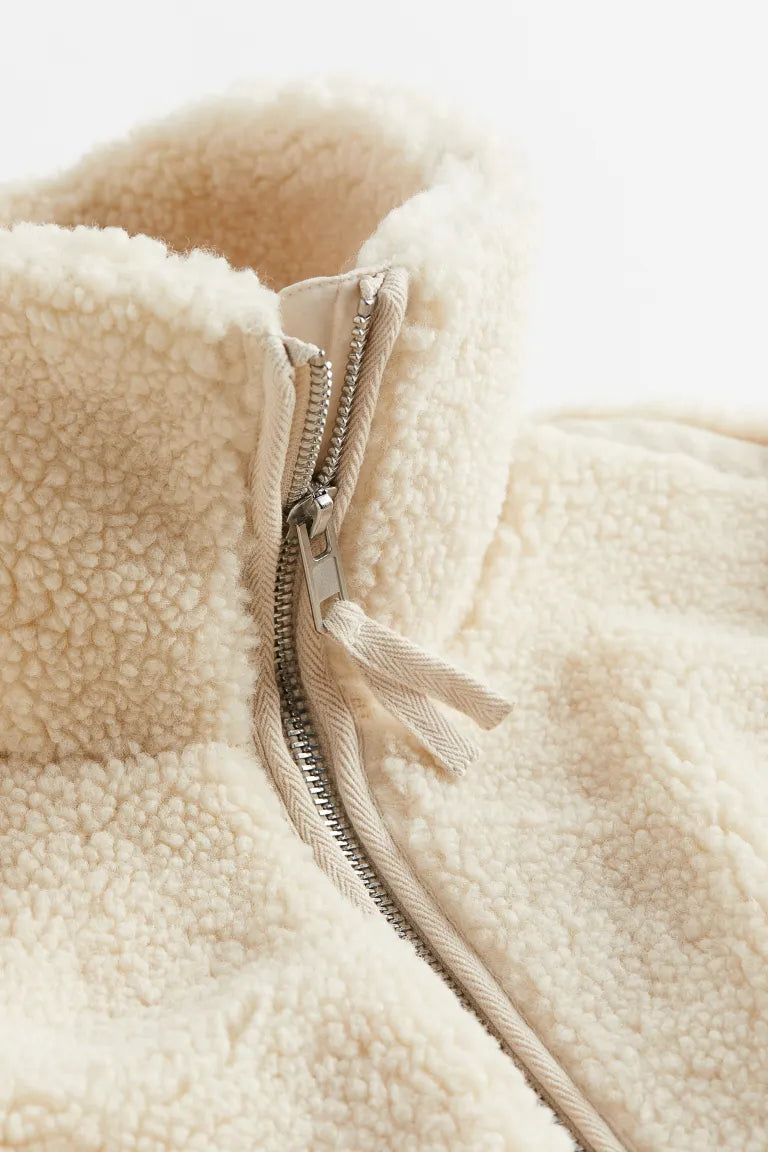 Manteau En Peluche À Col Montant Pour Femme | Hiver